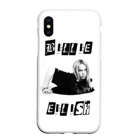 Чехол для iPhone XS Max матовый с принтом Billie Eilish в Кировске, Силикон | Область печати: задняя сторона чехла, без боковых панелей | Тематика изображения на принте: bad guy | bellyache | billie eilish | bury a friend | ocean eyes | when we all fall asleep where do we go | билли айлиш | музыка | певица