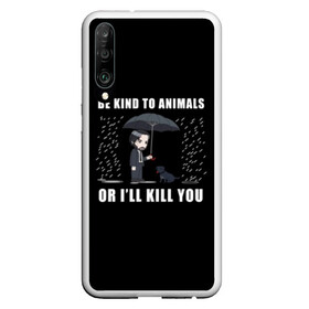 Чехол для Honor P30 с принтом Be Kind to Animals в Кировске, Силикон | Область печати: задняя сторона чехла, без боковых панелей | Тематика изображения на принте: be kind to animals | cinema | dog | dogs | john wick | keanu reeves | джон уик | животные | пес | собака