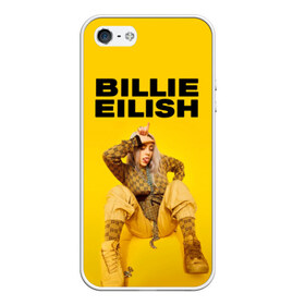 Чехол для iPhone 5/5S матовый с принтом Billie Eilish в Кировске, Силикон | Область печати: задняя сторона чехла, без боковых панелей | bad guy | bellyache | billie eilish | bury a friend | ocean eyes | when we all fall asleep where do we go | билли айлиш | музыка | певица