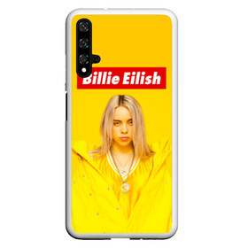 Чехол для Honor 20 с принтом Billie Eilish в Кировске, Силикон | Область печати: задняя сторона чехла, без боковых панелей | Тематика изображения на принте: bad guy | bellyache | billie eilish | bury a friend | ocean eyes | when we all fall asleep where do we go | билли айлиш | музыка | певица