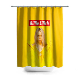 Штора 3D для ванной с принтом Billie Eilish в Кировске, 100% полиэстер | плотность материала — 100 г/м2. Стандартный размер — 146 см х 180 см. По верхнему краю — пластиковые люверсы для креплений. В комплекте 10 пластиковых колец | bad guy | bellyache | billie eilish | bury a friend | ocean eyes | when we all fall asleep where do we go | билли айлиш | музыка | певица