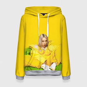 Женская толстовка 3D с принтом Billie Eilish в Кировске, 100% полиэстер  | двухслойный капюшон со шнурком для регулировки, мягкие манжеты на рукавах и по низу толстовки, спереди карман-кенгуру с мягким внутренним слоем. | bad guy | bellyache | billie eilish | bury a friend | ocean eyes | when we all fall asleep where do we go | билли айлиш | музыка | певица