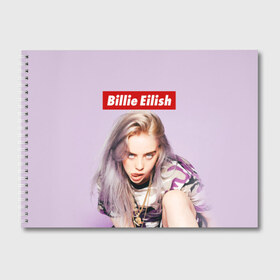 Альбом для рисования с принтом Billie Eilish в Кировске, 100% бумага
 | матовая бумага, плотность 200 мг. | Тематика изображения на принте: bad guy | bellyache | billie eilish | bury a friend | ocean eyes | when we all fall asleep where do we go | билли айлиш | музыка | певица