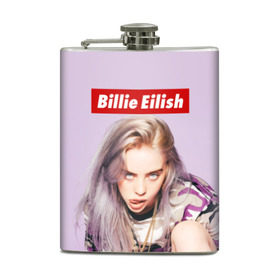 Фляга с принтом Billie Eilish в Кировске, металлический корпус | емкость 0,22 л, размер 125 х 94 мм. Виниловая наклейка запечатывается полностью | bad guy | bellyache | billie eilish | bury a friend | ocean eyes | when we all fall asleep where do we go | билли айлиш | музыка | певица