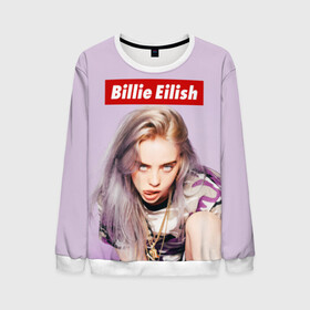 Мужской свитшот 3D с принтом Billie Eilish в Кировске, 100% полиэстер с мягким внутренним слоем | круглый вырез горловины, мягкая резинка на манжетах и поясе, свободная посадка по фигуре | bad guy | bellyache | billie eilish | bury a friend | ocean eyes | when we all fall asleep where do we go | билли айлиш | музыка | певица