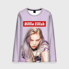 Мужской лонгслив 3D с принтом Billie Eilish в Кировске, 100% полиэстер | длинные рукава, круглый вырез горловины, полуприлегающий силуэт | bad guy | bellyache | billie eilish | bury a friend | ocean eyes | when we all fall asleep where do we go | билли айлиш | музыка | певица