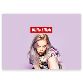 Поздравительная открытка с принтом Billie Eilish в Кировске, 100% бумага | плотность бумаги 280 г/м2, матовая, на обратной стороне линовка и место для марки
 | bad guy | bellyache | billie eilish | bury a friend | ocean eyes | when we all fall asleep where do we go | билли айлиш | музыка | певица