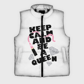 Мужской жилет утепленный 3D с принтом Keep calm and be a queen в Кировске,  |  | appeal | be | diamonds | faceted | font | inscription | keep calm | motto | pink | precious | princess | queen | slogan | stones | text | алмазы | блеск | бриллианты | будь | губн | девиз | драгоценные | камни | королева | лозунг | надпись | помада | приз