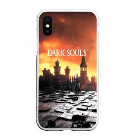 Чехол для iPhone XS Max матовый с принтом DARK SOULS в Кировске, Силикон | Область печати: задняя сторона чехла, без боковых панелей | art | artwork | crown | dark soul | dark souls iii | death | digital art | embers | fanatsy | fire | flames | game | mask | skeletons | воин | минимализм | рыцарь | тёмные души