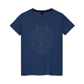 Женская футболка хлопок с принтом You are my lobster в Кировске, 100% хлопок | прямой крой, круглый вырез горловины, длина до линии бедер, слегка спущенное плечо | Тематика изображения на принте: crayfish | lobster | лобстер | надписи | рак