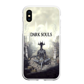 Чехол для iPhone XS Max матовый с принтом DARK SOULS в Кировске, Силикон | Область печати: задняя сторона чехла, без боковых панелей | art | artwork | crown | dark soul | dark souls iii | death | digital art | embers | fanatsy | fire | flames | game | mask | skeletons | воин | минимализм | рыцарь | тёмные души