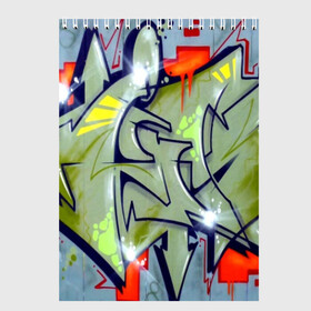Скетчбук с принтом graffiti urban в Кировске, 100% бумага
 | 48 листов, плотность листов — 100 г/м2, плотность картонной обложки — 250 г/м2. Листы скреплены сверху удобной пружинной спиралью | felipe pantone | grafiti | paint | street art | urban | город | граффити | искусство | кирпичи | краски | рисунки | стена | улицы | уличное искусство