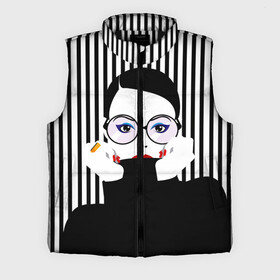 Мужской жилет утепленный 3D с принтом Fashion girl в Кировске,  |  | art | beautiful | black | black and white | bright | d | fashion | girl | gold | graphic | pop art | ring | round | woman | young | брюнетка | девушка | женщина | золото | искусство | кольцо | красивая | макияж | маникюр | мода | молодая | очки 