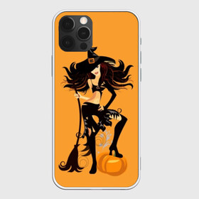 Чехол для iPhone 12 Pro Max с принтом Ведьма с метлой в Кировске, Силикон |  | beautiful | black | broom | cute | girl | hair | halloween | hat | holds | holiday | long | pumpkin | shaggy | smile | stands | witch | young | ведьма | волосы | девушка | держит | длинные | красивая | метла | милая | молодая | праздник | тыква