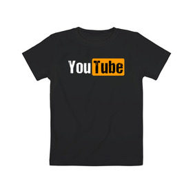 Детская футболка хлопок с принтом YouTube в Кировске, 100% хлопок | круглый вырез горловины, полуприлегающий силуэт, длина до линии бедер | youtube | ютуб
