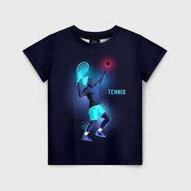 Детская футболка 3D с принтом TENNIS NEON в Кировске, 100% гипоаллергенный полиэфир | прямой крой, круглый вырез горловины, длина до линии бедер, чуть спущенное плечо, ткань немного тянется | neon | sport | tennis | неон | неоновый | спорт | спортсмен | теннис