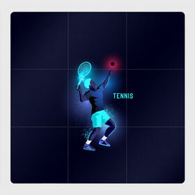 Магнитный плакат 3Х3 с принтом TENNIS NEON в Кировске, Полимерный материал с магнитным слоем | 9 деталей размером 9*9 см | neon | sport | tennis | неон | неоновый | спорт | спортсмен | теннис