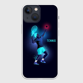 Чехол для iPhone 13 mini с принтом TENNIS NEON в Кировске,  |  | neon | sport | tennis | неон | неоновый | спорт | спортсмен | теннис