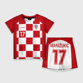 Детский костюм с шортами 3D с принтом Марио Манджукич в Кировске,  |  | mandzukic | mario mandzukic | игрок | манджукич | марио манджукич | сборная хорватии | форма | футбол | футболист | хорватия | чемпионат мира