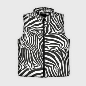 Женский жилет утепленный 3D с принтом Полосы зебры в Кировске,  |  | abstraction | african | animal | black and white | camouflage | disguise | skin | stripes | zebra | абстракция | африканская | животное | зебры | камуфляж | маскировка | полосы | черно белый