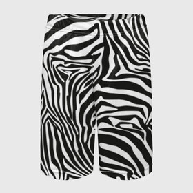 Детские спортивные шорты 3D с принтом Полосы зебры в Кировске,  100% полиэстер
 | пояс оформлен широкой мягкой резинкой, ткань тянется
 | abstraction | african | animal | black and white | camouflage | disguise | skin | stripes | zebra | абстракция | африканская | животное | зебры | камуфляж | маскировка | полосы | черно белый