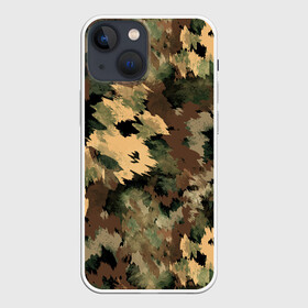Чехол для iPhone 13 mini с принтом Камуфляж в Кировске,  |  | abstraction | army | autumn | brown | camouflage | disguise | fishing | green | khaki | nature | spots | абстракция | армия | зеленый | камуфляж | коричневый | маскировка | осень | охота | природа | пятна | рыбалка | хаки