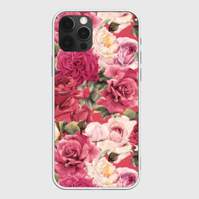 Чехол для iPhone 12 Pro Max с принтом Акварель розы в Кировске, Силикон |  | art | bouquet | color | flora | flowers | graphic | illustration | leaves | nature | painting | petals | pink | plants | roses | watercolor | white | акварель | белые | букет | графическая | живопись | иллюстрация | искусство | лепестки | листья | природа