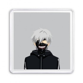 Магнит 55*55 с принтом Kaneki Ken в Кировске, Пластик | Размер: 65*65 мм; Размер печати: 55*55 мм | ghoul | kaneki | ken | tokyo | гуль | канеки | кен | токийский