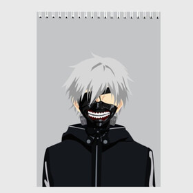 Скетчбук с принтом Kaneki Ken в Кировске, 100% бумага
 | 48 листов, плотность листов — 100 г/м2, плотность картонной обложки — 250 г/м2. Листы скреплены сверху удобной пружинной спиралью | ghoul | kaneki | ken | tokyo | гуль | канеки | кен | токийский