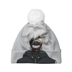 Шапка 3D c помпоном с принтом Kaneki Ken в Кировске, 100% полиэстер | универсальный размер, печать по всей поверхности изделия | ghoul | kaneki | ken | tokyo | гуль | канеки | кен | токийский