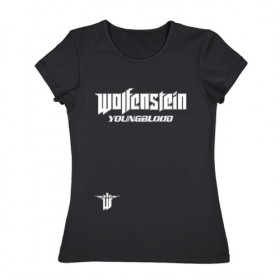 Женская футболка хлопок с принтом Wolfenstein: Youngblood в Кировске, 100% хлопок | прямой крой, круглый вырез горловины, длина до линии бедер, слегка спущенное плечо | 