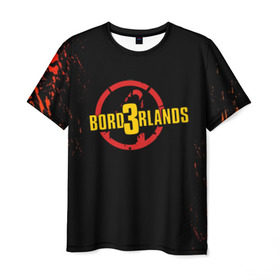 Мужская футболка 3D с принтом BORDERLANDS 3 в Кировске, 100% полиэфир | прямой крой, круглый вырез горловины, длина до линии бедер | 2k | apocalypsis | borderlands | borderlands 3 | fanstastic | game | logo | pandora | play | апокалипсис | бордерлендс | игра | лого | пандора | фантастика