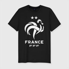 Мужская футболка премиум с принтом Сборная Франции в Кировске, 92% хлопок, 8% лайкра | приталенный силуэт, круглый вырез ворота, длина до линии бедра, короткий рукав | fff | france | les bleus | les tricolores | сборная франции | сборная франции по футболу | форма | франузская | франузская сборная | франция | французы
