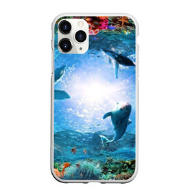 Чехол для iPhone 11 Pro Max матовый с принтом Дельфины в Кировске, Силикон |  | Тематика изображения на принте: fish | аква | аквариум | вода | кораллы | море | океан | ракушки | рыбки | рыбы