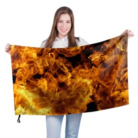 Флаг 3D с принтом Языки пламени в Кировске, 100% полиэстер | плотность ткани — 95 г/м2, размер — 67 х 109 см. Принт наносится с одной стороны | 