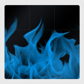 Магнитный плакат 3Х3 с принтом Синий огонь в Кировске, Полимерный материал с магнитным слоем | 9 деталей размером 9*9 см | fire | flame | in fire | smoke | в огне | дым | огненный | огонь | текстуры