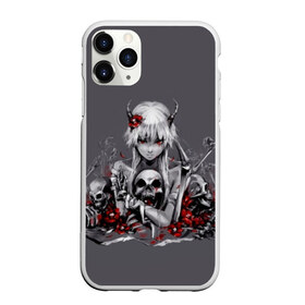 Чехол для iPhone 11 Pro Max матовый с принтом Girl & Death в Кировске, Силикон |  | bones | eyes | flower | girl | horns | ribbon | skeleton | skull | view | взгляд | девочка | лента.глаза | рога | скелет | цветок | череп.кости