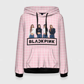 Женская толстовка 3D с принтом Black Pink 2019 в Кировске, 100% полиэстер  | двухслойный капюшон со шнурком для регулировки, мягкие манжеты на рукавах и по низу толстовки, спереди карман-кенгуру с мягким внутренним слоем. | 2019 | black | black pink | k pop | kill | kill this love | korea | logo | music | pink | pop | блек пинк | блэк пинк | газета | девушки | кпоп | лого | музыка | надпись | розовый