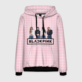 Мужская толстовка 3D с принтом Black Pink 2019 в Кировске, 100% полиэстер | двухслойный капюшон со шнурком для регулировки, мягкие манжеты на рукавах и по низу толстовки, спереди карман-кенгуру с мягким внутренним слоем. | Тематика изображения на принте: 2019 | black | black pink | k pop | kill | kill this love | korea | logo | music | pink | pop | блек пинк | блэк пинк | газета | девушки | кпоп | лого | музыка | надпись | розовый