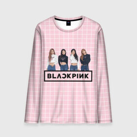 Мужской лонгслив 3D с принтом Black Pink 2019 в Кировске, 100% полиэстер | длинные рукава, круглый вырез горловины, полуприлегающий силуэт | Тематика изображения на принте: 2019 | black | black pink | k pop | kill | kill this love | korea | logo | music | pink | pop | блек пинк | блэк пинк | газета | девушки | кпоп | лого | музыка | надпись | розовый