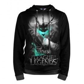 Мужская толстовка 3D с принтом League of Legends, Thresh в Кировске, 100% полиэстер | двухслойный капюшон со шнурком для регулировки, мягкие манжеты на рукавах и по низу толстовки, спереди карман-кенгуру с мягким внутренним слоем. | 