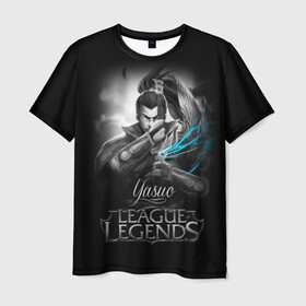 Мужская футболка 3D с принтом League of Legends, Yasuo в Кировске, 100% полиэфир | прямой крой, круглый вырез горловины, длина до линии бедер | league of legends | lol | yasuo | игры | киберспорт | компьютерные игры | лига легенд | ясуо
