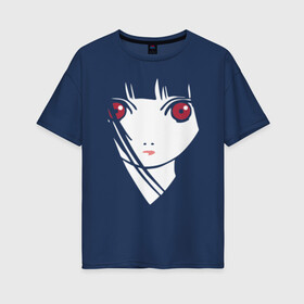 Женская футболка хлопок Oversize с принтом Anime Лицо в Кировске, 100% хлопок | свободный крой, круглый ворот, спущенный рукав, длина до линии бедер
 | ahegao | anime | eyes | face | senpai | аниме | анимэ | ахегао | глаза | лицо | сhan | сенпай | тян | тянка
