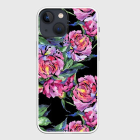 Чехол для iPhone 13 mini с принтом Розовые пионы в Кировске,  |  | art | buds | flowers | leaves | painting | peonies | petals | pink | stems | summer | watercolor | акварель | бутоны | живопись | искусство | лепестки | лето | листья | пионы | розовые | цветы