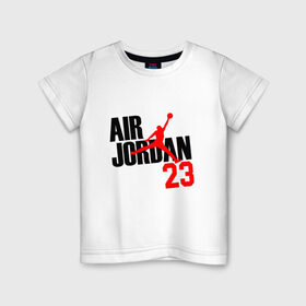 Детская футболка хлопок с принтом MICHAEL JORDAN в Кировске, 100% хлопок | круглый вырез горловины, полуприлегающий силуэт, длина до линии бедер | 