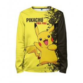 Детский лонгслив 3D с принтом Pikachu Pika Pika в Кировске, 100% полиэстер | длинные рукава, круглый вырез горловины, полуприлегающий силуэт
 | pika | pikachu | аниме | детская | детям | игры | молния | мышка | мышь | пика | пикачу | покемон | покемоны