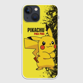 Чехол для iPhone 13 mini с принтом Pikachu Pika Pika в Кировске,  |  | pika | pikachu | аниме | детская | детям | игры | молния | мышка | мышь | пика | пикачу | покемон | покемоны