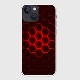 Чехол для iPhone 13 mini с принтом БРОНЯ ИЗ СТАЛИ в Кировске,  |  | abstraction | geometry | hexagon | techno | абстракция | броня | геометрия | краски | неон | неоновый | сетка | соты | стальная броня | текстура | шестигранники