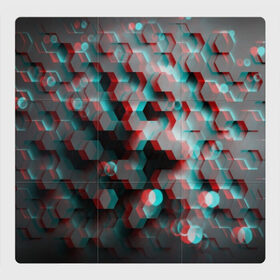 Магнитный плакат 3Х3 с принтом СОТЫ ГЛИТЧ в Кировске, Полимерный материал с магнитным слоем | 9 деталей размером 9*9 см | abstraction | geometry | hexagon | techno | абстракция | броня | геометрия | краски | неон | неоновый | сетка | соты | стальная броня | текстура | шестигранники