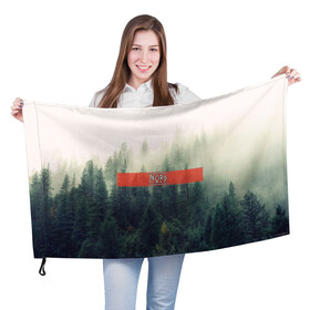 Флаг 3D с принтом Северный лес в Кировске, 100% полиэстер | плотность ткани — 95 г/м2, размер — 67 х 109 см. Принт наносится с одной стороны | forest | nord | north | pagan | vikikngs | викинги | лес | лесник | норд | один | север | язычество